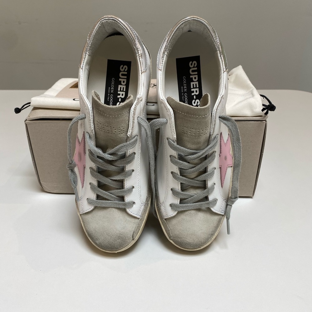 Golden Goose Superstar Sneaker White Leather/Ice/Orchid Pink sz 36 New in Box - Picture 5 of 14